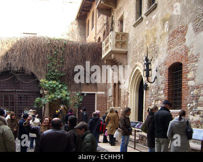 Italien, Veneto, Verona Giulietta Balkon, Haus der Julia Stockfoto