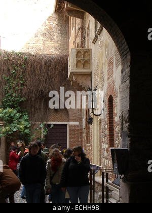 Italien, Veneto, Verona Giulietta Balkon, Haus der Julia Stockfoto