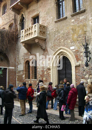 Italien, Veneto, Verona Giulietta Balkon, Haus der Julia Stockfoto