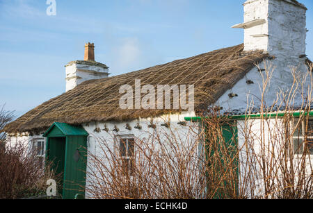 Manx Hütte, Cregneash, Isle Of man. Stockfoto