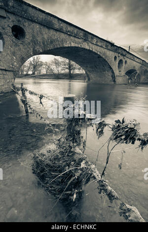 Hose-y-Kropf-Brücke über den Fluss Usk, Monmouthshire, South Waes. Stockfoto