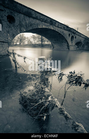 Hose-y-Kropf-Brücke über den Fluss Usk, Monmouthshire, South Waes. Stockfoto