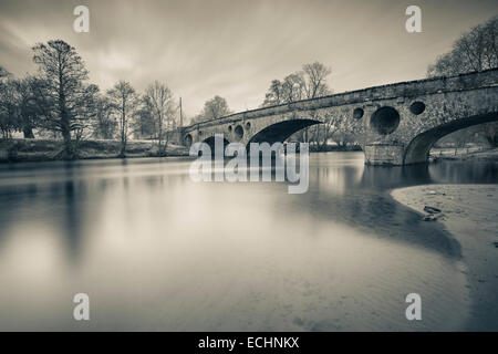 Hose-y-Kropf-Brücke über den Fluss Usk, Monmouthshire, South Waes. Stockfoto