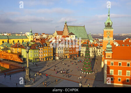 Schlossplatz (Plac Zamkowy) in die Altstadt von Warschau, Polen Stockfoto