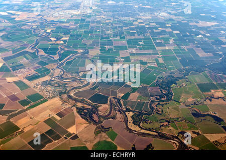 Luftaufnahme von landwirtschaftlichen Nutzflächen in Colorado, USA Stockfoto