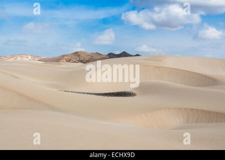 Sanddünen in Viana Wüste - Deserto de Viana in Boavista - Kapverden - Cabo Verde Stockfoto