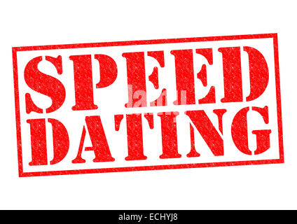 SPEED DATING roten Stempel auf einem weißen Hintergrund. Stockfoto