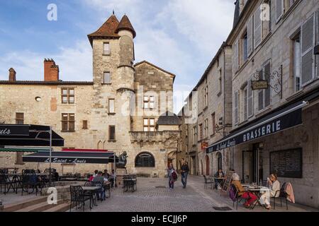 Frankreich, Dordogne, Perigord Blanc, Gasse in der Altstadt, Saint Louis quadratisch Stockfoto