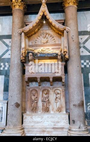 Italien, Toskana, Florenz, Piazza della Signoria, UNESCO-Weltkulturerbe, Mosaic Decke der Kuppel der Taufkapelle (Baptisterium) Stockfoto