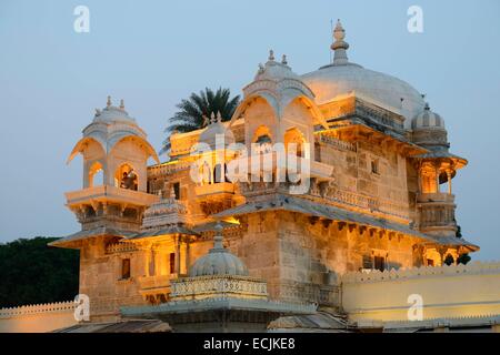 Indien, Rajasthan, Udaipur, Pichola-See, Jag Mandir Palace Stockfoto