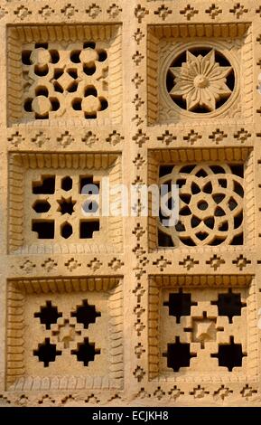 Indien, Rajasthan, Jaisalmer Umgebung, Lodruva, Jain-Tempel von Parshvanath (11-17 C) Stockfoto