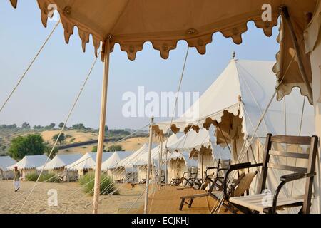 Indien, Rajasthan, Manwar Umgebung, Manvar Wüstencamp Stockfoto