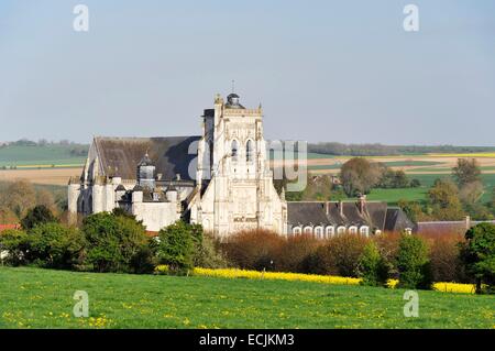 Abtei Saint Riquier zwischen dem 7. und 17. Jahrhundert erbaut, Saint Riquier, Somme, Frankreich Stockfoto