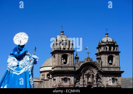 Peru, Cuzco Provinz, Cuzco, Weltkulturerbe der UNESCO, Corpus Christi fest, für mehrere Tage im Juni, Parade durch die Straßen, die Jungfrau Maria und die Heiligen der Stadt Stockfoto