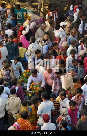 Region von Indien, Bihar, Patna, Sonepur Viehmarkt, Kartik Poornima (Vollmond), den Bazar Masse Stockfoto