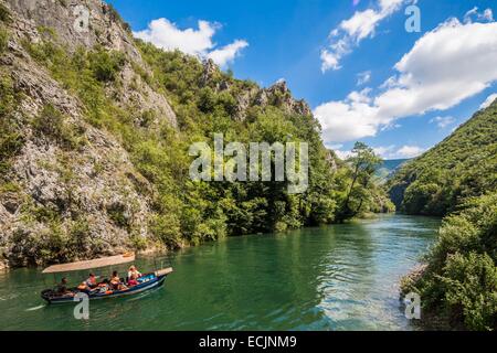 Republik Mazedonien, Sarai, die See und Canyon Matka, angetrieben vom Fluss Treska Stockfoto