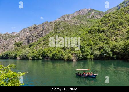 Republik Mazedonien, Sarai, die See und Canyon Matka, angetrieben vom Fluss Treska Stockfoto