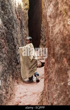 Äthiopien, Region der Amahara, Holly Stadt Lalibela der schwarzen Jerusalem, aufgeführt als Weltkulturerbe der UNESCO, zwischen Churchs Debre Sina et Maskal Stockfoto