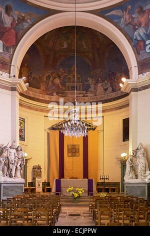 Frankreich, Hauts de Seine, Ville d ' Avray, Inside the Saint Nicolas und Saint Mark Church Stockfoto