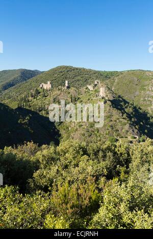 Frankreich, Aude, Portel des Corbieres, die Burgen von Lastours Stockfoto