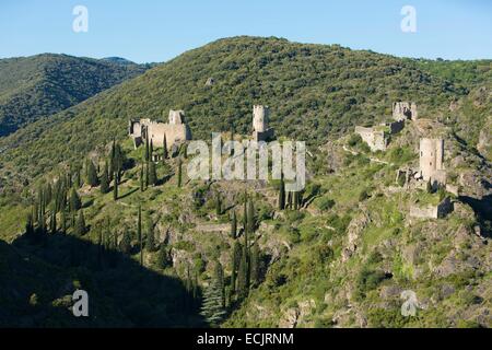 Frankreich, Aude, Portel des Corbieres, die Burgen von Lastours Stockfoto