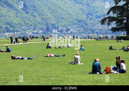 Frankreich, Haute Savoie, Annecy, Champ de Mars Stockfoto