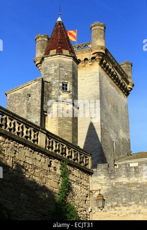 Frankreich, Gard, Uzes, die herzoglichen Schlosses, bekannt als der Duche, denkmalgeschützten Gebäude Stockfoto