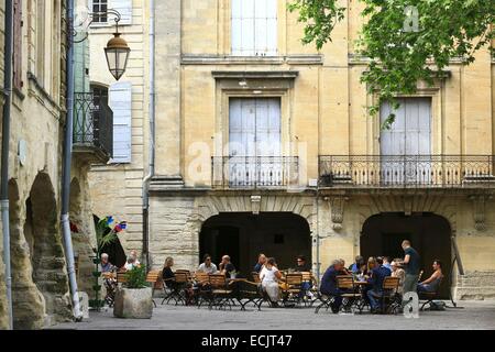 Frankreich, Gard, Uzes, Place Aux Herbes Stockfoto