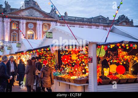 Frankreich, Haute Garonne, Toulouse, Weihnachtsmarkt in Place du Capitole Stockfoto