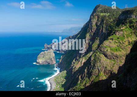 Portugal, Madeira Insel, Santana an der Nordküste, Rocha Navio Nature Reserve Stockfoto