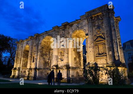 Die Porte de Mars, Reims, Marne, Frankreich ist der größte Bogen der römischen Welt Stockfoto