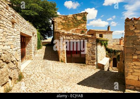 Frankreich, Alpes de Hautes Provence, Parc Naturel Regional du Luberon (natürlichen regionalen Park der Luberon), Vacheres, kleinen Straßen Stockfoto