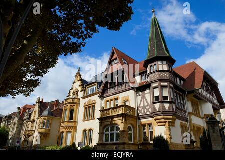 Frankreich, Moselle, Metz, Kaiserviertel Jugendstilvillen auf der Avenue Foch Stockfoto