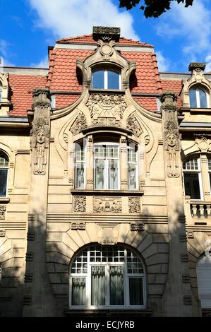 Frankreich, Moselle, Metz, Kaiserviertel, Jugendstil-Villa an der Avenue Foch Stockfoto