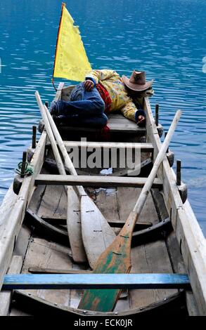 China, Provinz Yunnan, Mosuo (Moso) auf dem Lugu-See Stockfoto