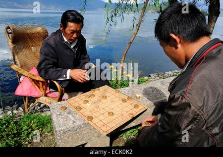 China, Yunnan Bereich, chinesisches Spiel Lugu-See Stockfoto