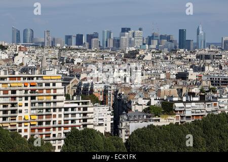 Frankreich, Paris, Parc André Citroën, gesehen vom Ballon de Paris (Luftbild) Stockfoto