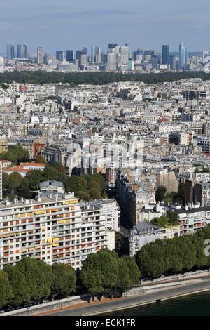 Frankreich, Paris, Parc André Citroën, gesehen vom Ballon de Paris (Luftbild) Stockfoto