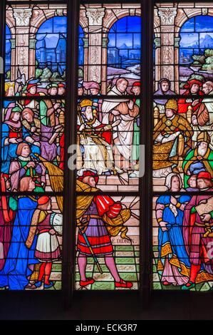 Frankreich, Seine Maritime, Neufchatel En Bray, Notre Dame-Kirche, erbaut im 12., 13. und 15. Jahrhundert Stockfoto