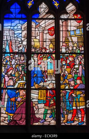 Frankreich, Seine Maritime, Neufchatel En Bray, Notre Dame-Kirche, erbaut im 12., 13. und 15. Jahrhundert Stockfoto