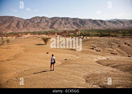 Marokko, Sous-Massa-Draa Region, auf der Straße von Agdz nach Zagora, Dorf Tamezmoute Stockfoto