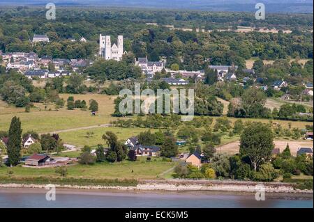 Frankreich, Seine Maritime, Norman Seine Fluss Mäander regionaler Naturpark, Jumieges, Abtei Saint-Pierre Stockfoto