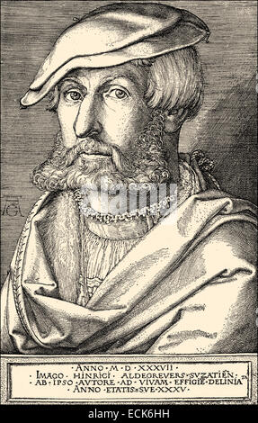 Heinrich Aldegrever oder Aldegraf, 1502-1561, ein deutscher Maler und Kupferstecher, Heinrich Aldegrever 1502-1561, Ein Deutscher Kup Stockfoto