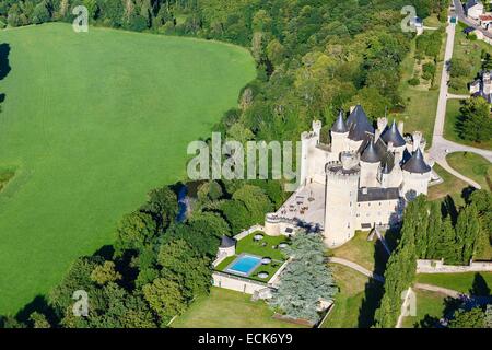 Frankreich, Indre, Le Pont Chretien Chabenet, Chabenet Schloss (Luftbild) Stockfoto