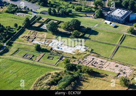 Indre, Frankreich Saint Marcel, archäologische Ausgrabungen (Luftbild) Stockfoto