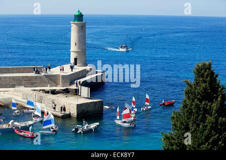 Frankreich, Bouches du Rhone, Cassis, Segelschule Stockfoto