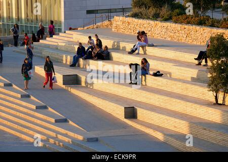 Frankreich, Bouches du Rhone, Marseille, Euro-mediterranen Bereich, Garten Migration, MuCEM Museum of Civilization in Europa und den Mittelmeerraum R. Ricciotti und R. Carta Architekten Stockfoto