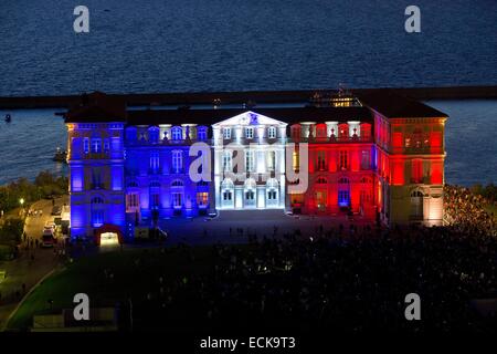 Frankreich, Bouches du Rhone, Marseille, Palais du Pharo in Nationalfeiertag Stockfoto