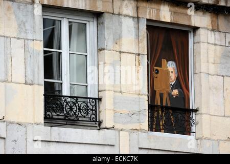 Doubs, Besancon, Frankreich, Place Victor Hugo, sham LumiΦre Brüder Front des Geburtshauses Stockfoto