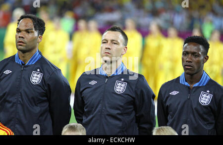 Joleon Lescott (L), John Terry (C) und Danny Welbeck von England Stockfoto